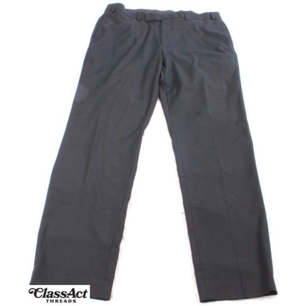 Calvin Klein Pants Mens Black Dress Slacks Flat Front Stretch Business 36" X 32"